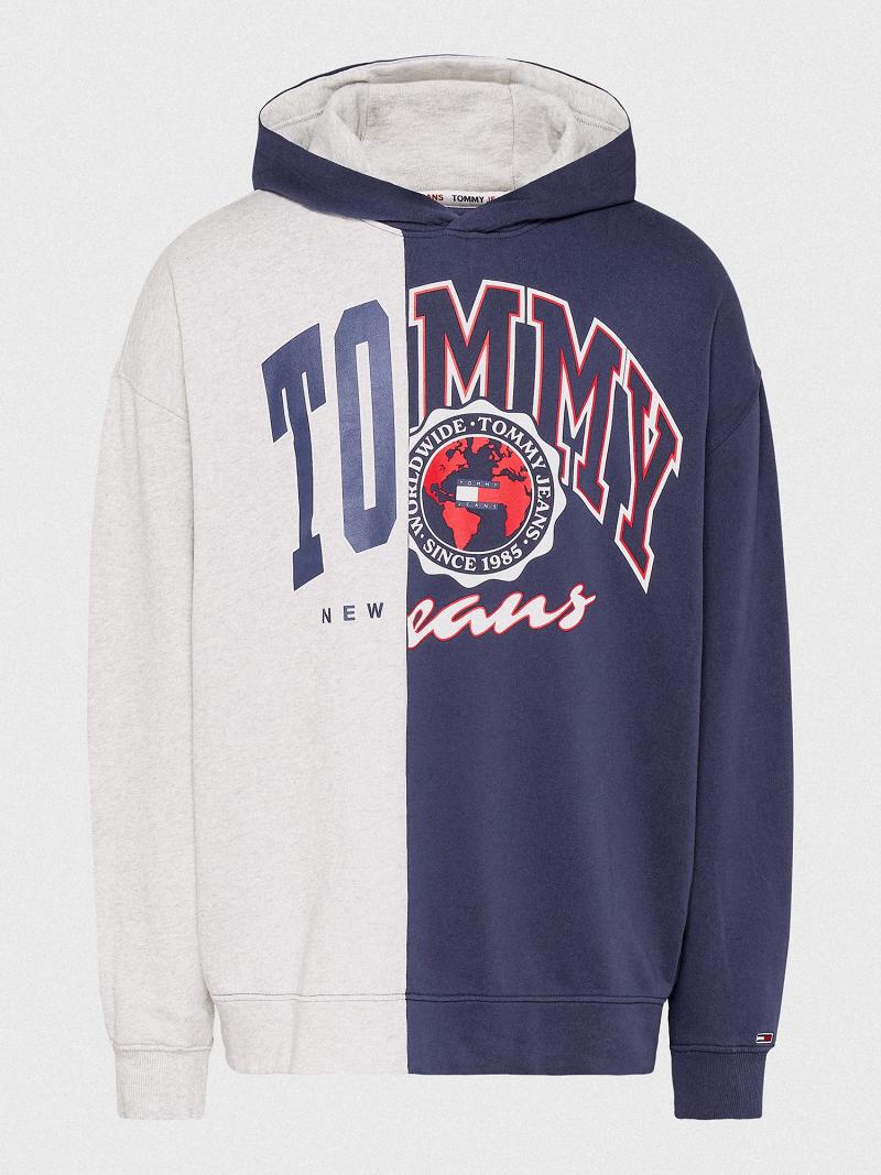 Férfi Tommy Hilfiger Classic cut-and-sew tommy Hoodies Sötétkék Színes | HU 1219HAP